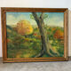 L’arbre des saisons, huile sur toile signé Hildegarde, 1977