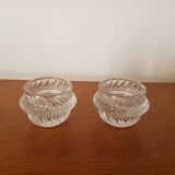 Set of 2 cut glass egg cups