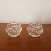 Set of 2 cut glass egg cups