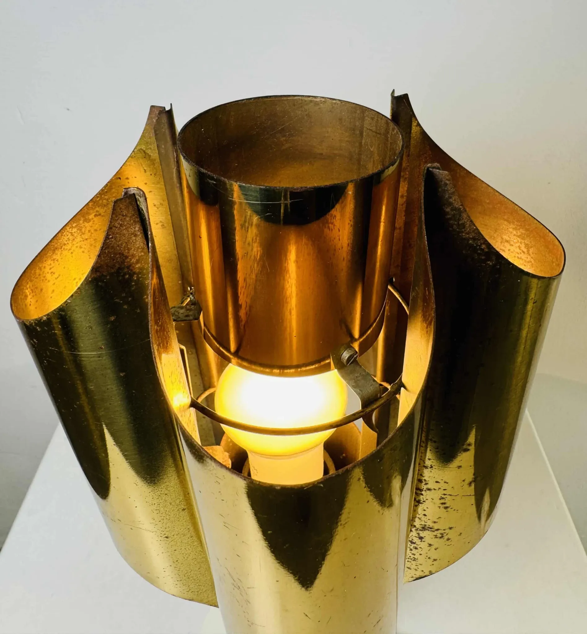 Type 742 Brass Coloured 'Orgue' Table Lamp, Possibly Maison Charles, France, 1960S