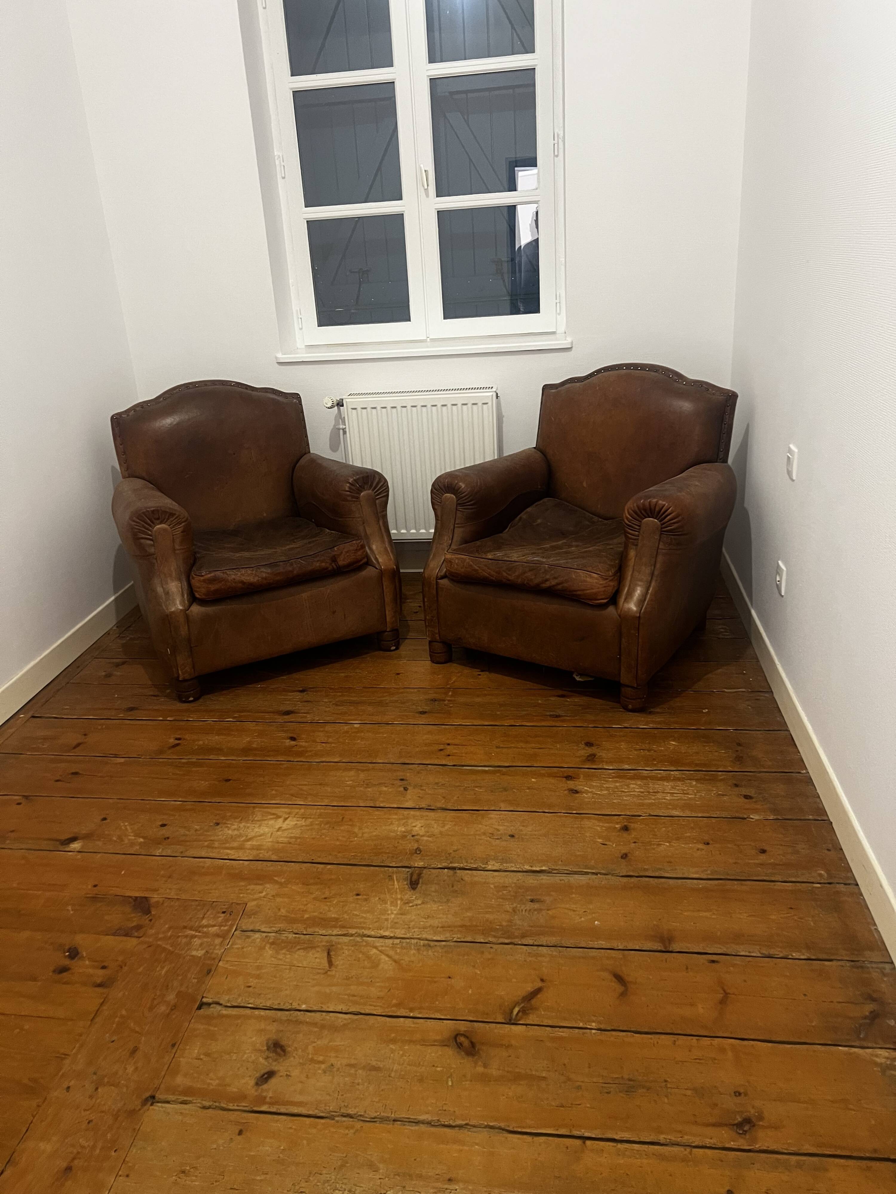 Pair of club chairs
