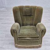 1960s, Danish relax armchair, original condition, green furniture velour.