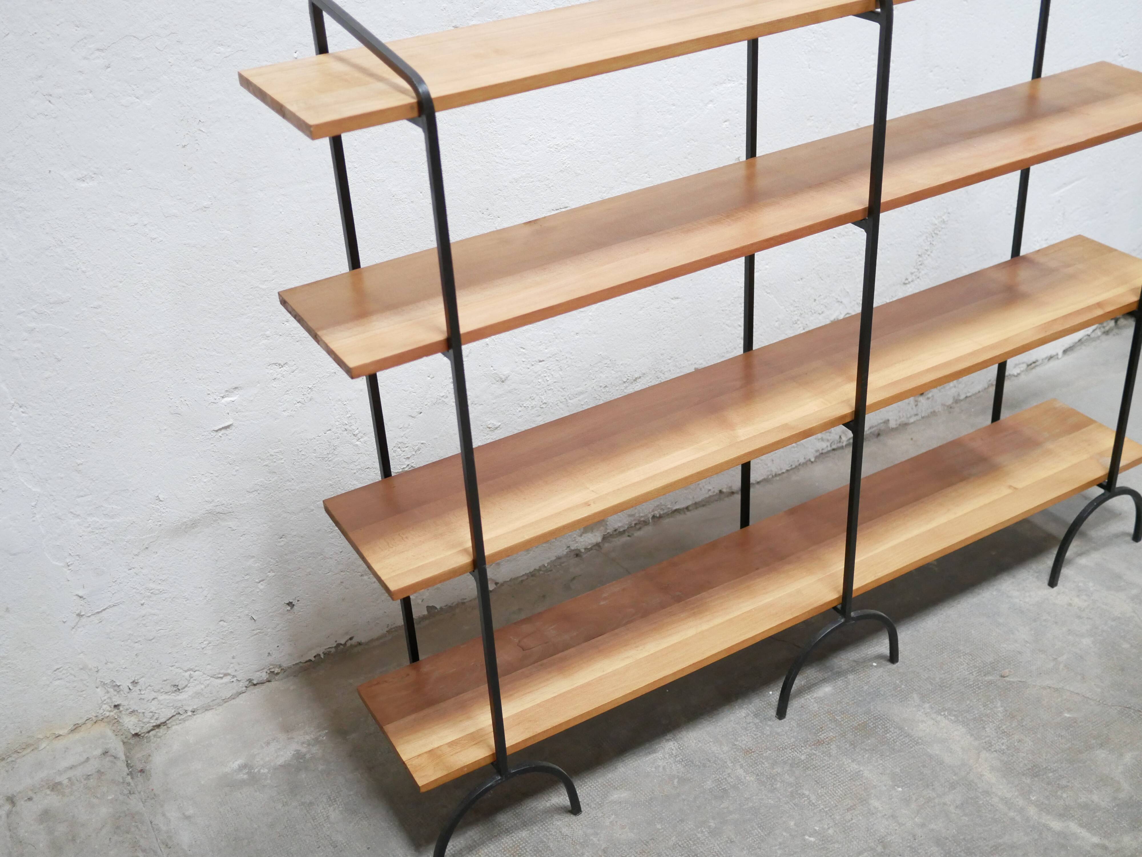 Vintage wooden and metal shelf