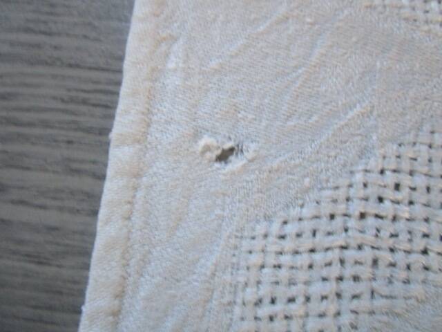 12 large antique damask table napkins, monogrammed