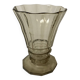 Vase en verre fumé moulé et soufflé Made in Belgium années 60-70