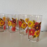 ensemble de 6 verres à motif de fleur