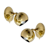 Pair Vintage Spot Wall Lamp, 60s. Brass Globe