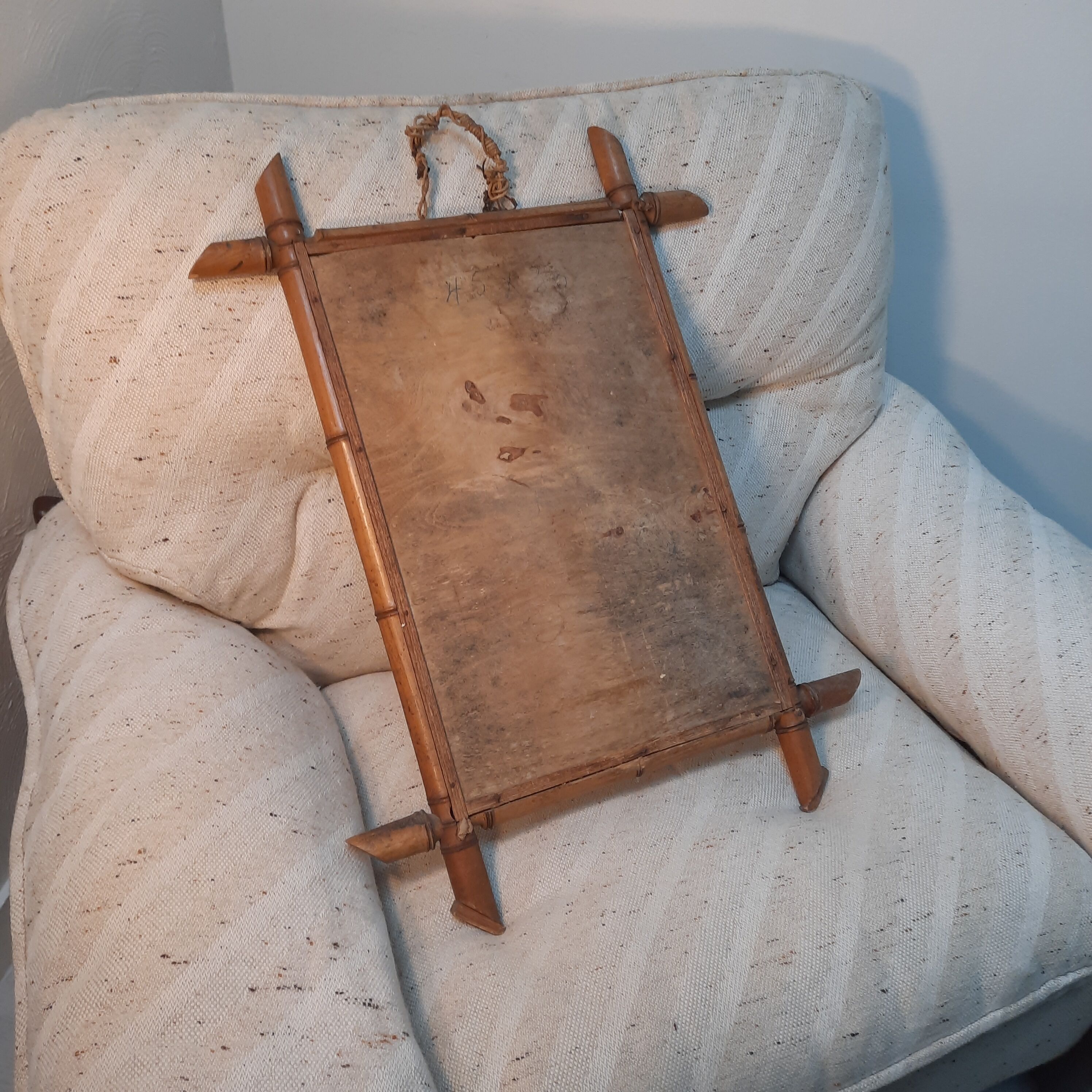Old mirror Bamboo circa 1950 47x63cm