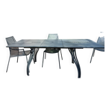 EMU antique iron garden furniture, table, 2 armchairs and 4 Vera chairs