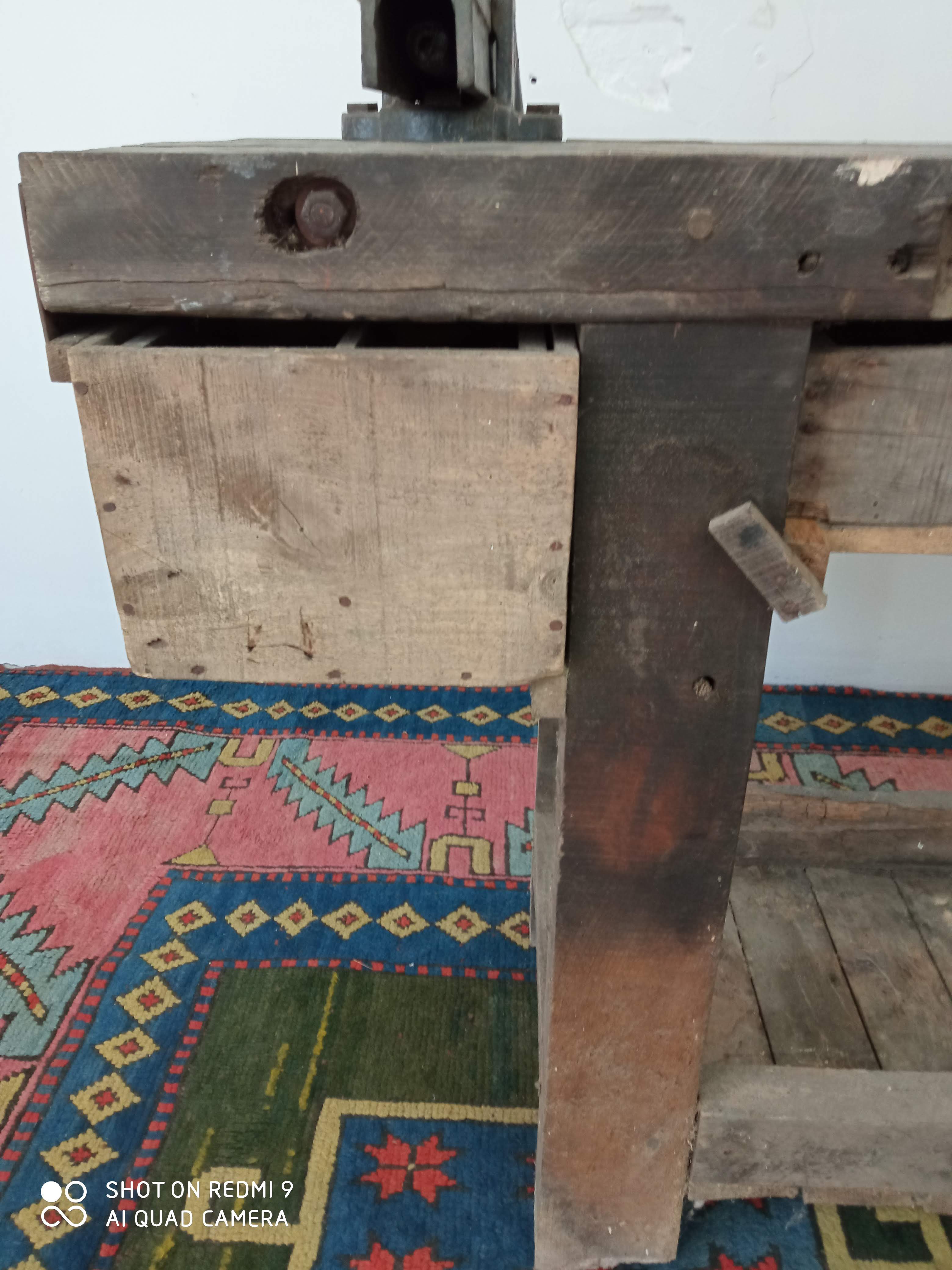 Old oak workbench