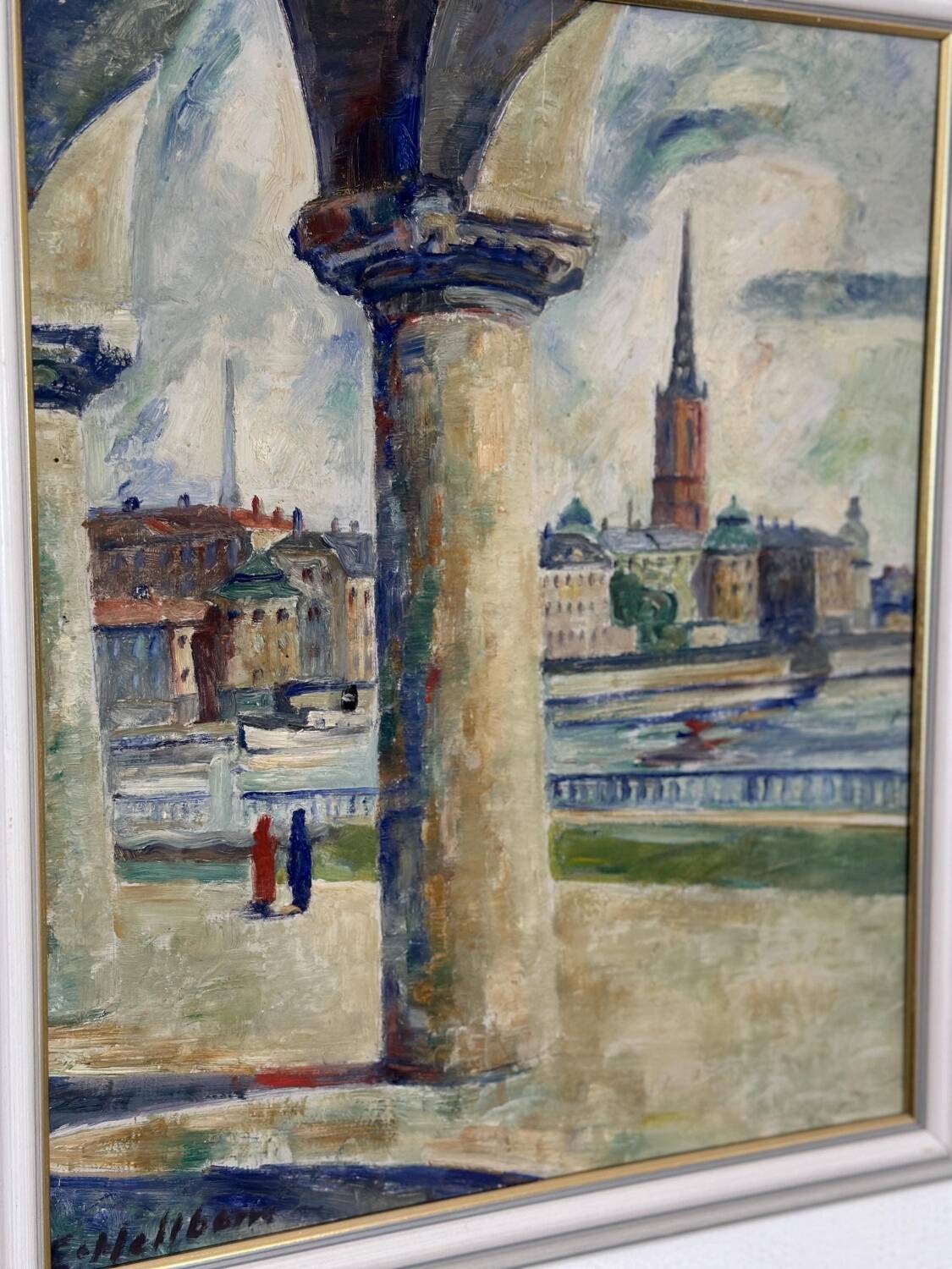 Swedish Oil on Panel – “Stockholm Motif” by Emil Hellbom (1895–1969)