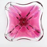 Large Crystal Bowl Bohemia Josef Hospodka 2.6kg Ruby Design 1960