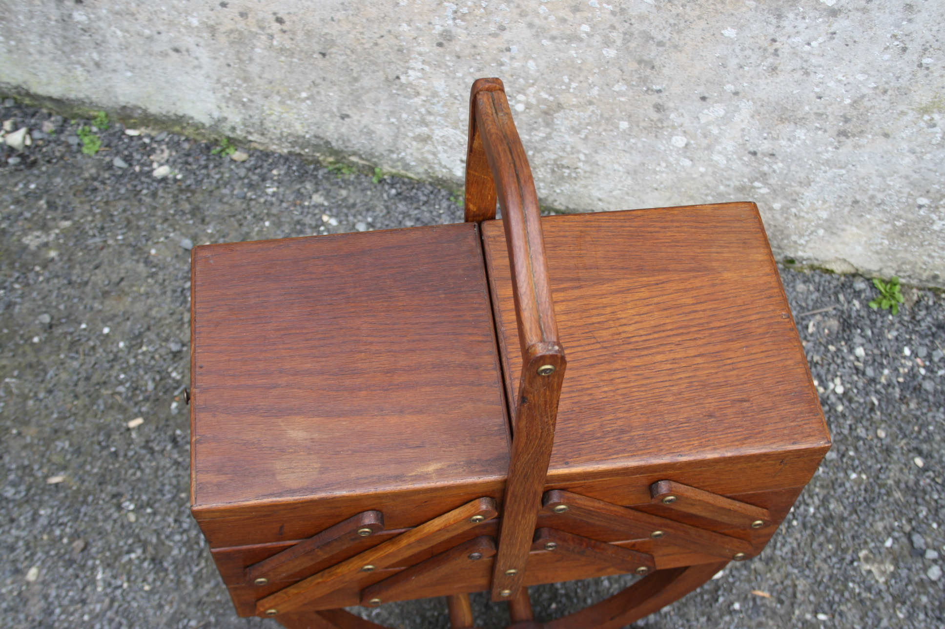 Vintage sewing box on foot