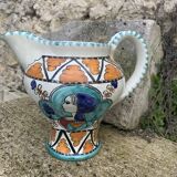 Glazed ceramic jug pottery Orvieto made in italy vintage