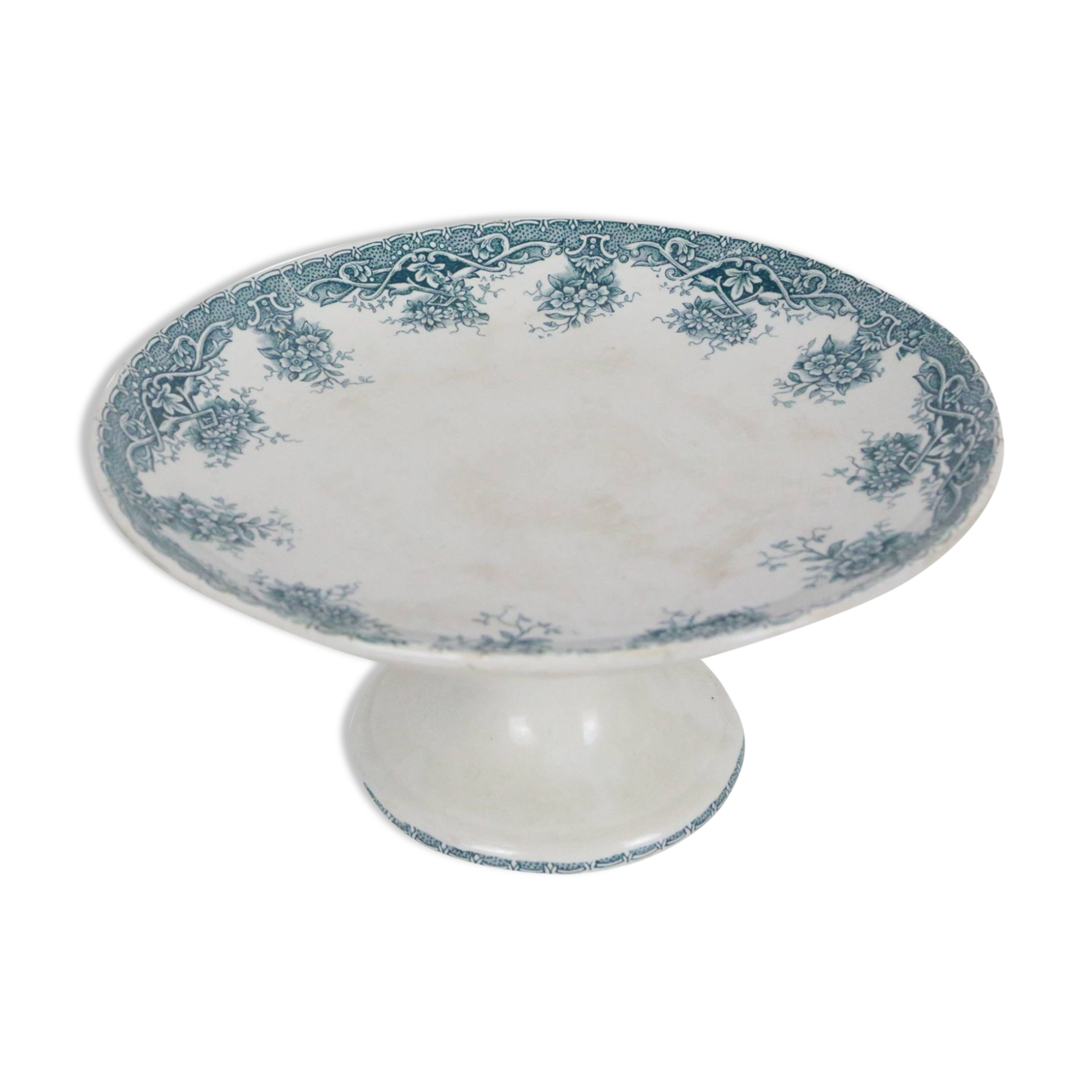 Old ceramic compote bowl, Prima de Saint Amand model, French manufacture, late 19th century