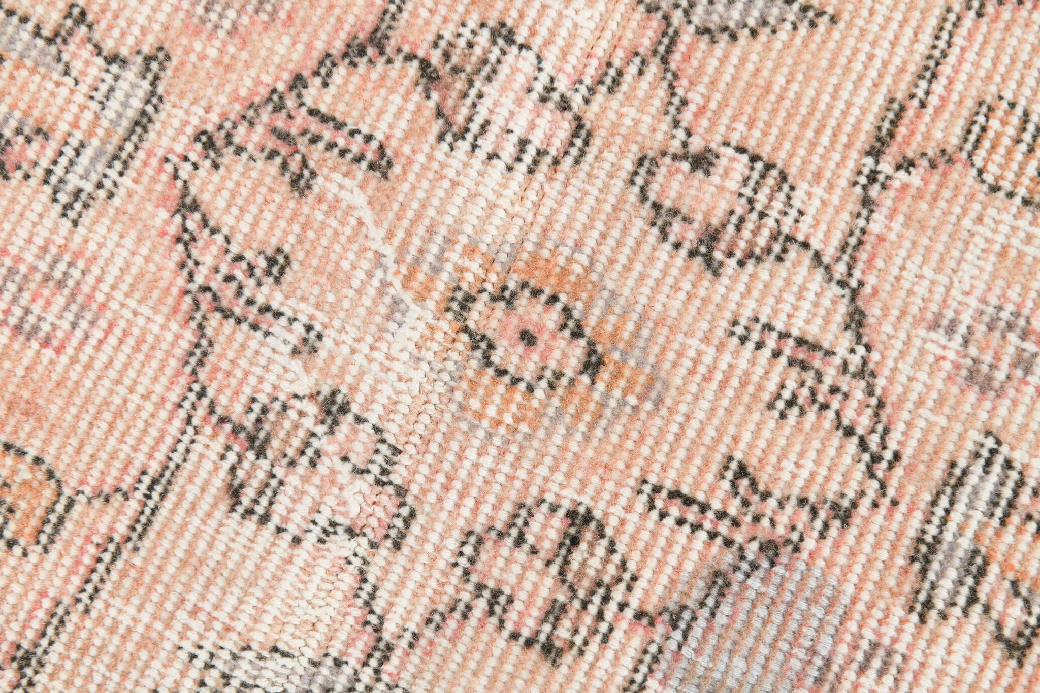 5x8 Faded Pink & Beige Floral Turkish Vintage Rug, 143x248 Cm