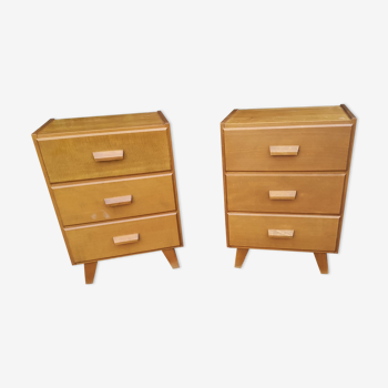 Pair of bedsides, small vintage Scandinavian dressers