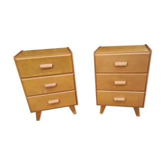 Paire de chevets petites commodes scandinaves vintage