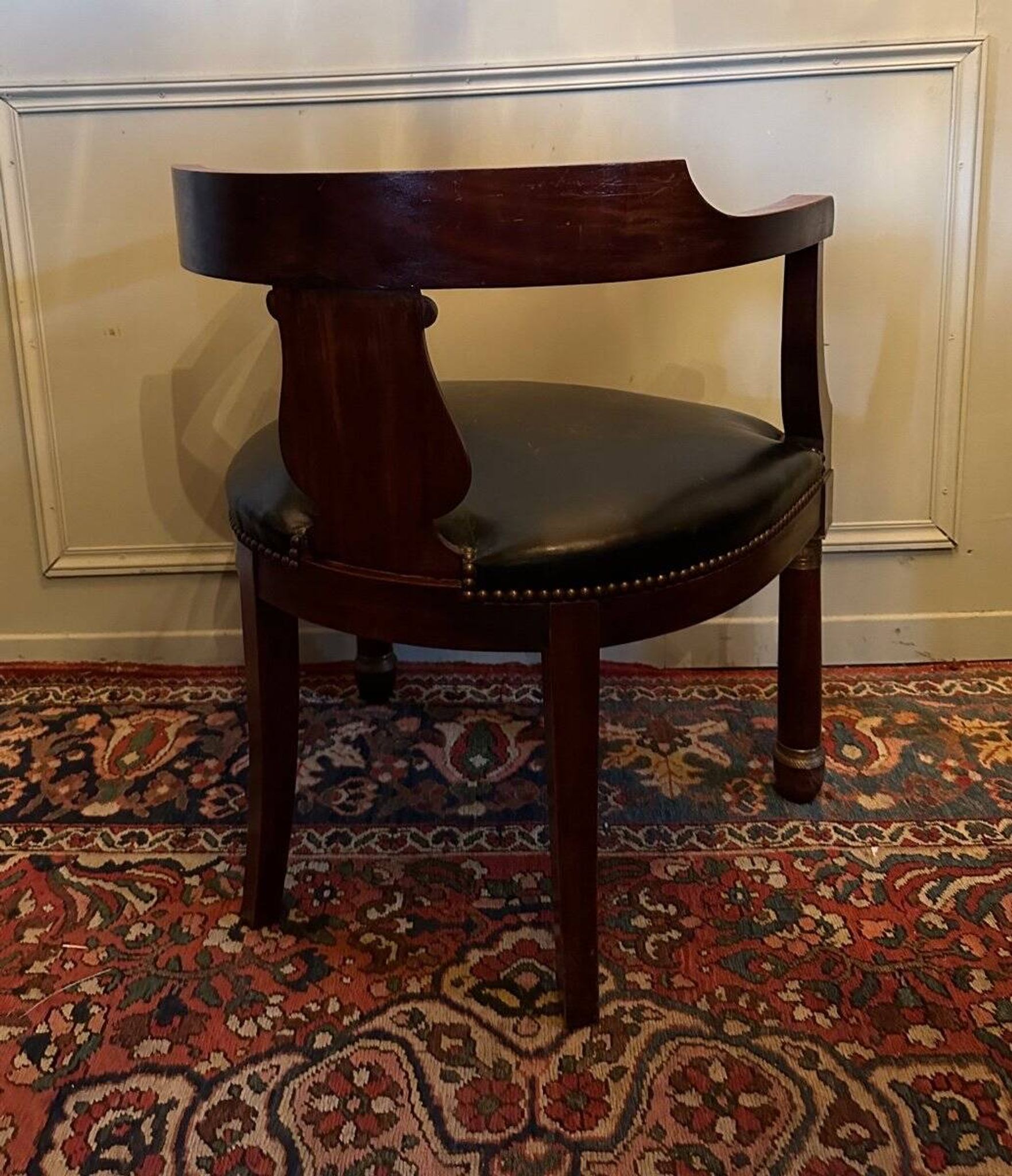 Fauteuil De Bureau, De Style Empire,en Acajou.