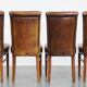 Ensemble de 4 chaises de salle à manger en cuir de mouton