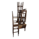 Set of 4 high oak stools 80 cm high
