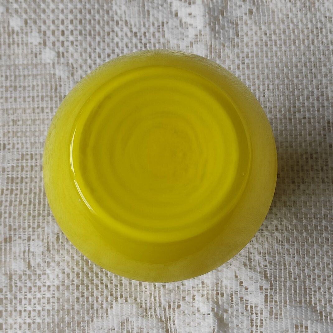 Yellow opaline vintage vase