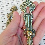Pair of furniture handles with lock