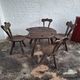 Brutalist hand-carved horse shoe shaped coffee table, 1960s