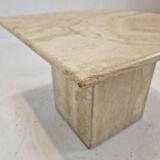 Table basse italienne en travertin, années 1980