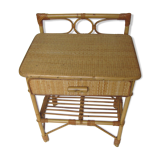 Bamboo with a drawer bedside - table years 70-