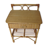Bamboo with a drawer bedside - table years 70-