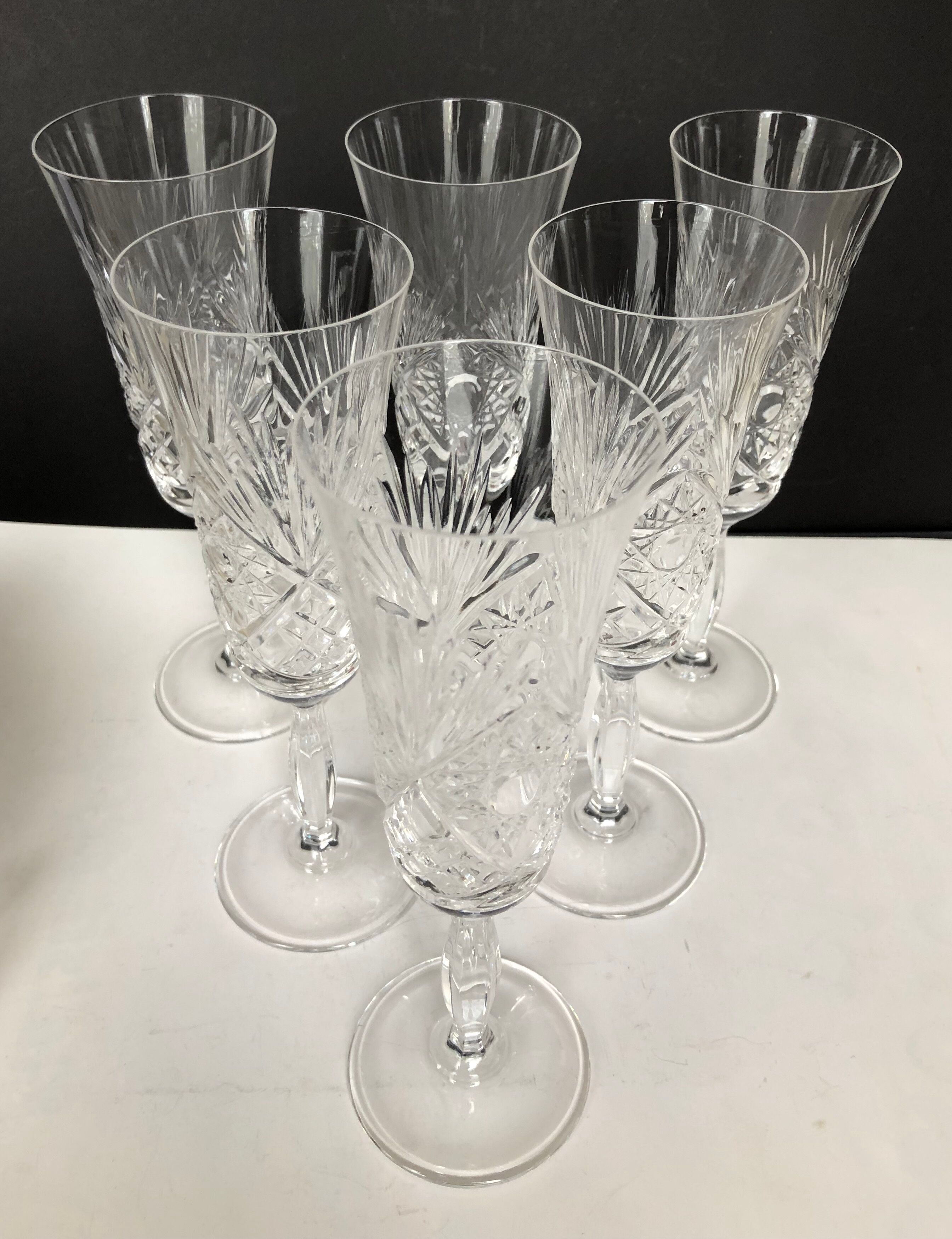 Set de 6 flutes à champagne en cristal de Baccarat