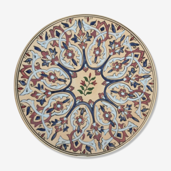 Couscous dish in ceramized terracotta and enamels