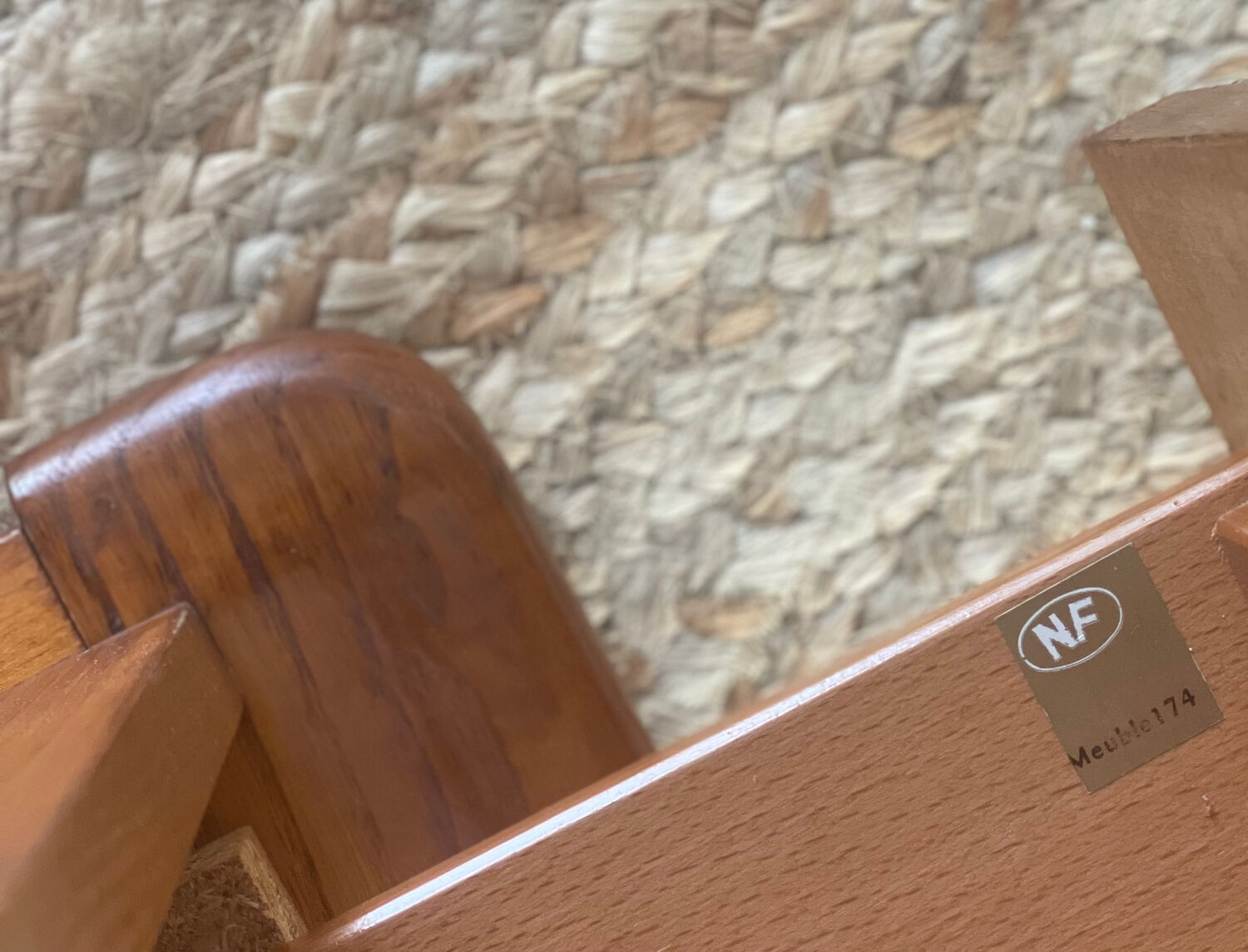 Vintage elm bedside table
