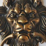 Antique Lion Head Door Knocker/Knocker, with Antique Bronze Patina 16 x 12 cm