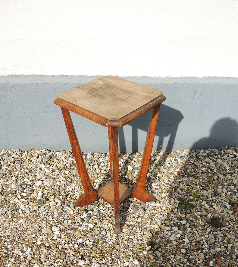 Old art deco style wooden pedestal table