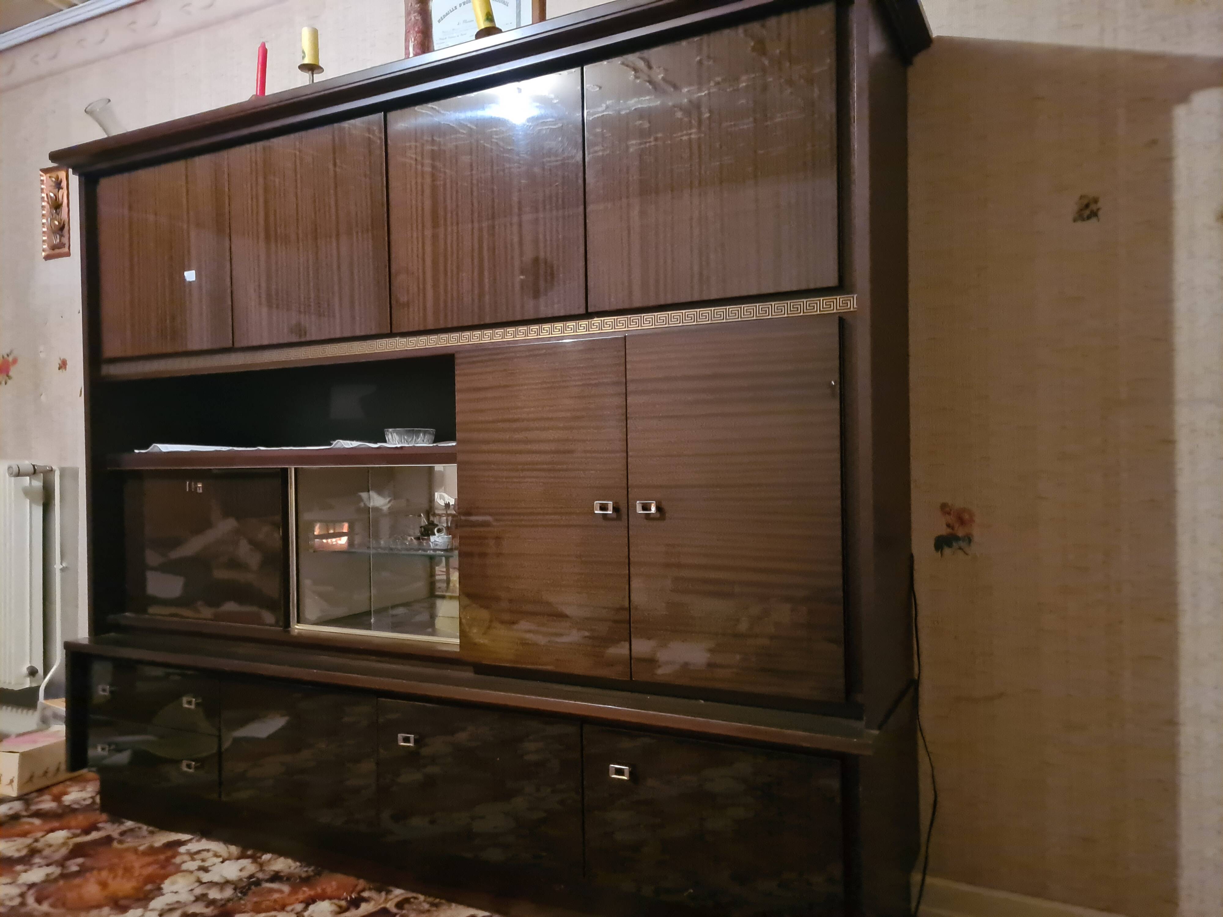 Large lacquered wooden sideboard from the 80s