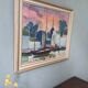 1954 swedish vintage coastal oil painting