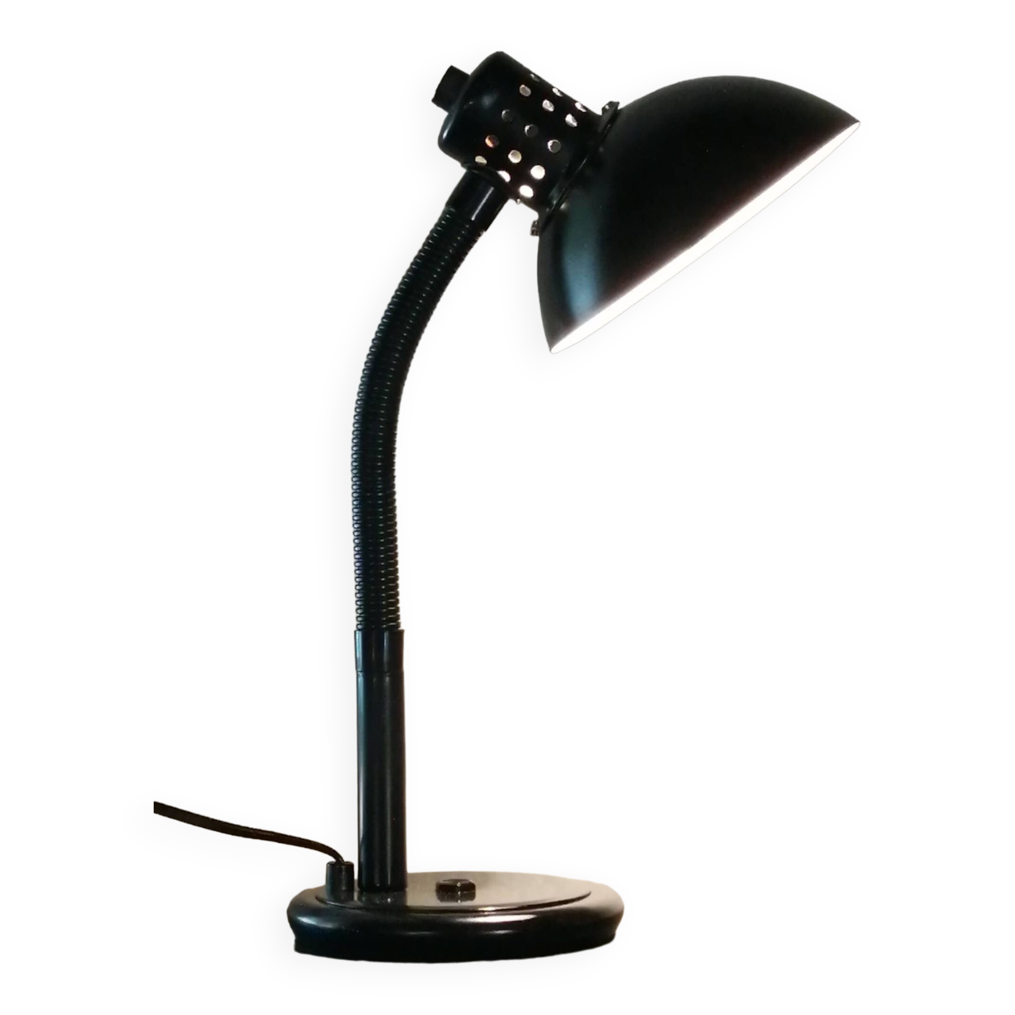 Large black Aluminor desk lamp made in France vintage 1970