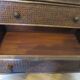 Vintage 3-drawer chest of drawers - wood, bamboo and woven rattan - 1980s