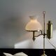 English Quinquet lamp in brass and opaline.