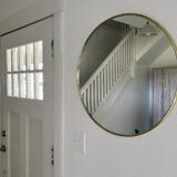Round mirror in golden brass - size can be customized - 100% handmade