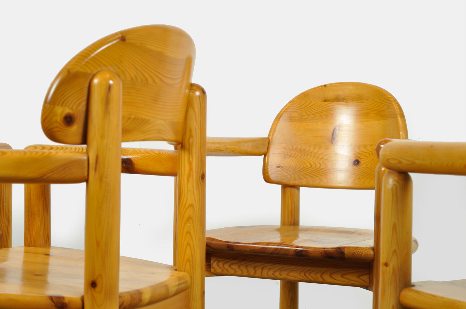 Vintage pine dining chairs by Rainer Daumiller for Hirtshals Sawmill, Denmark 70s