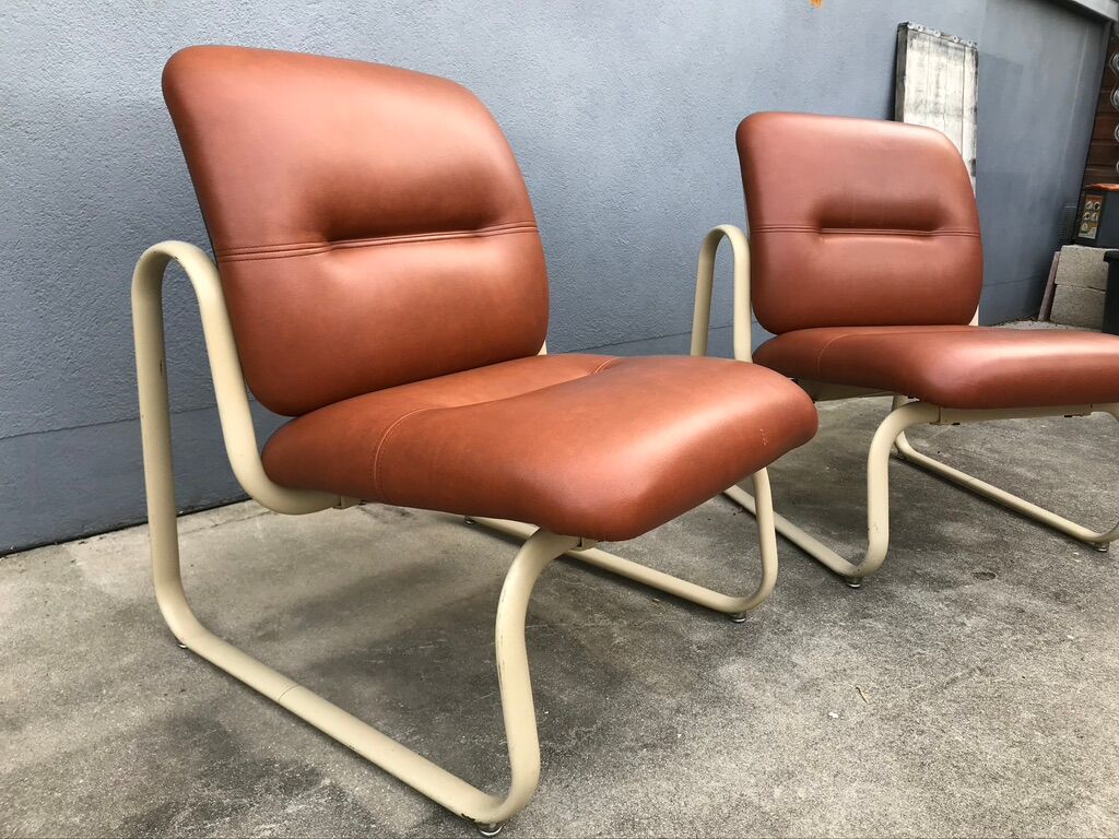 Pair of vintage Steelcase 1970 armchairs