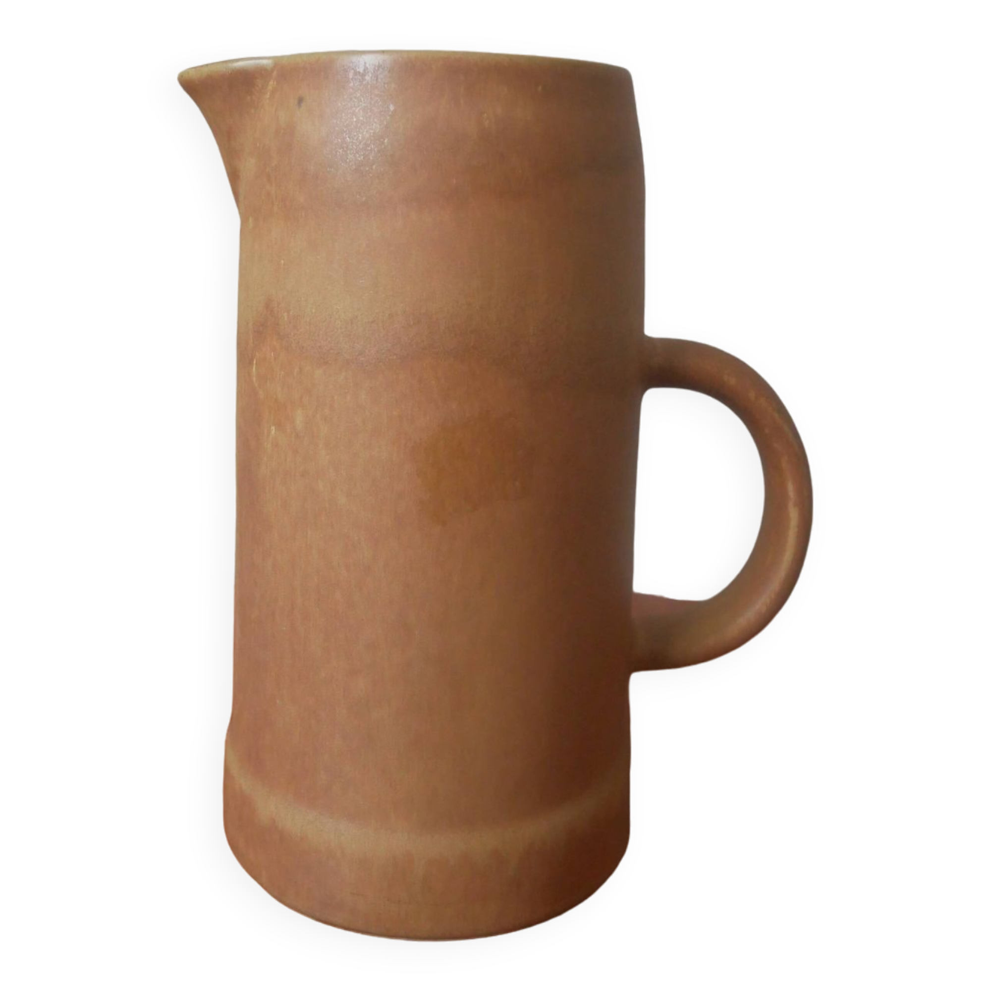 Pitcher vase with handle vintage sandstone pottery handmade ceramic artisanal Scandinavian country decoration