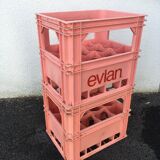 Paire de caisses à bouteilles vintages Evian