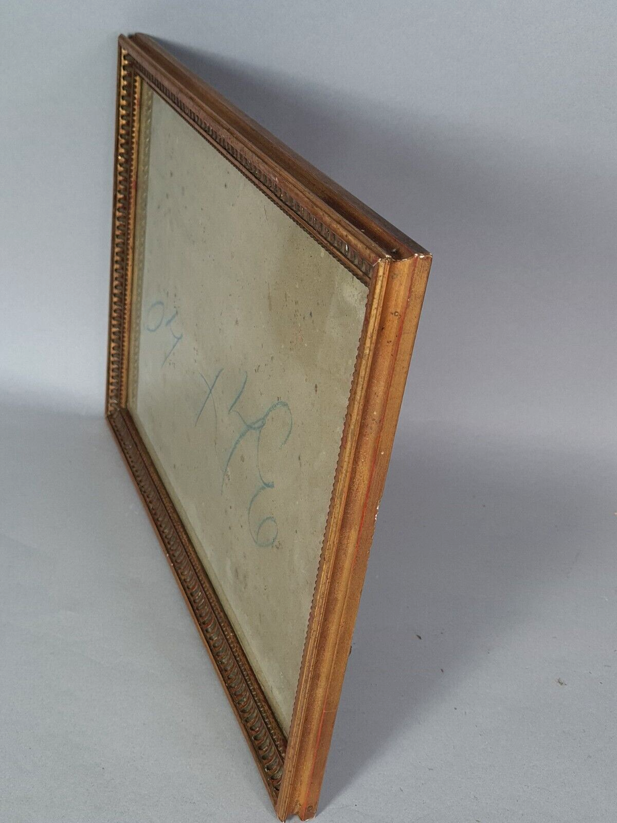 Old frame with channels foliage 39x28 cm wood original gilding stucco +glass SB172