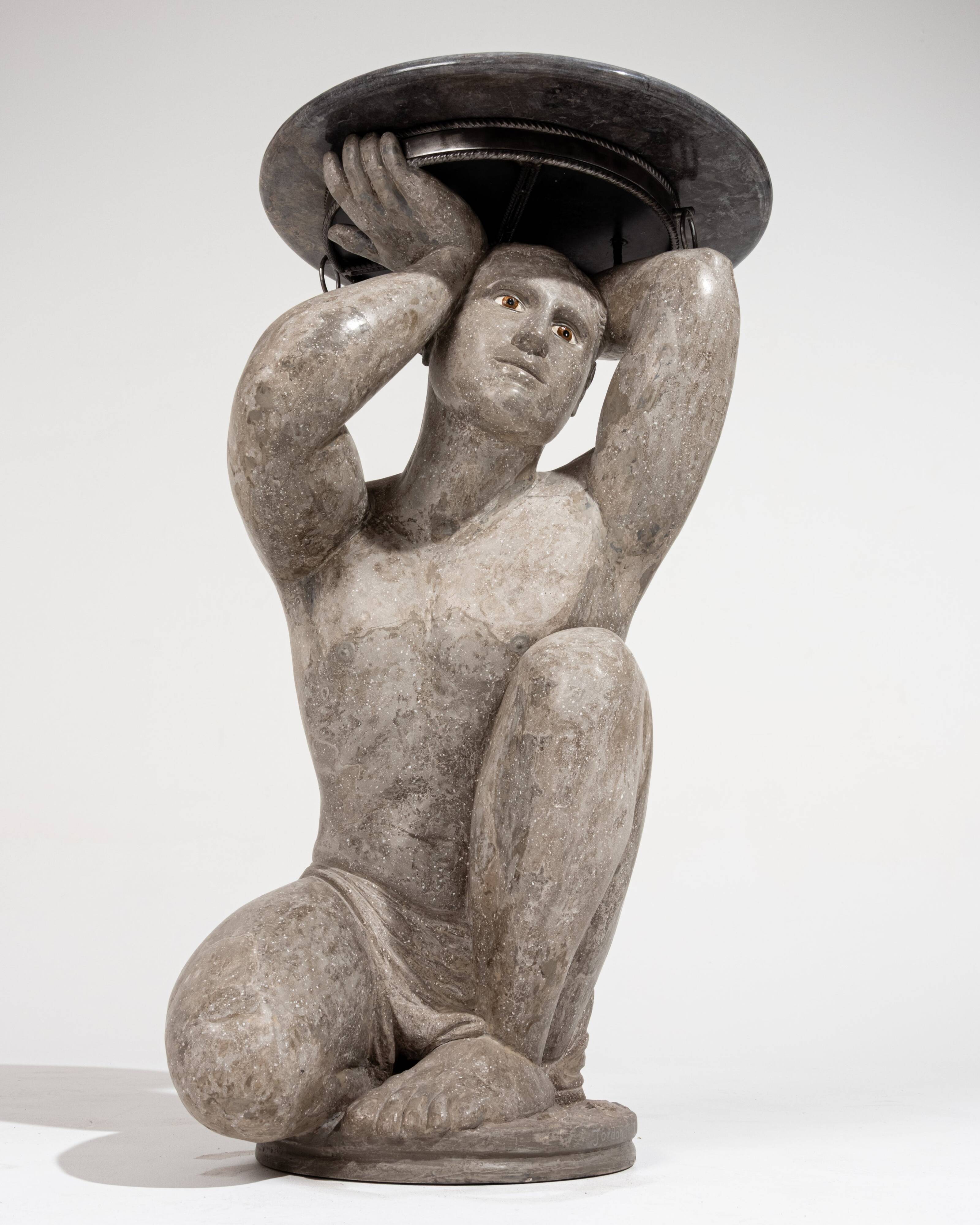 "Kneeling Strength" Pedestal Table