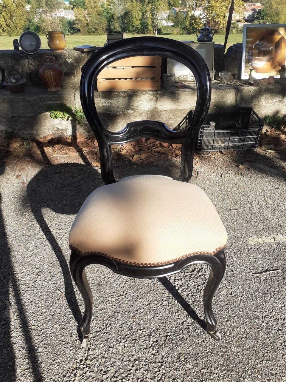 Series of four chairs period Napoleon 3, seat redone, in perfect condition.