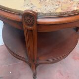 Louis XV style round pedestal table in patinated beech 20th century Table